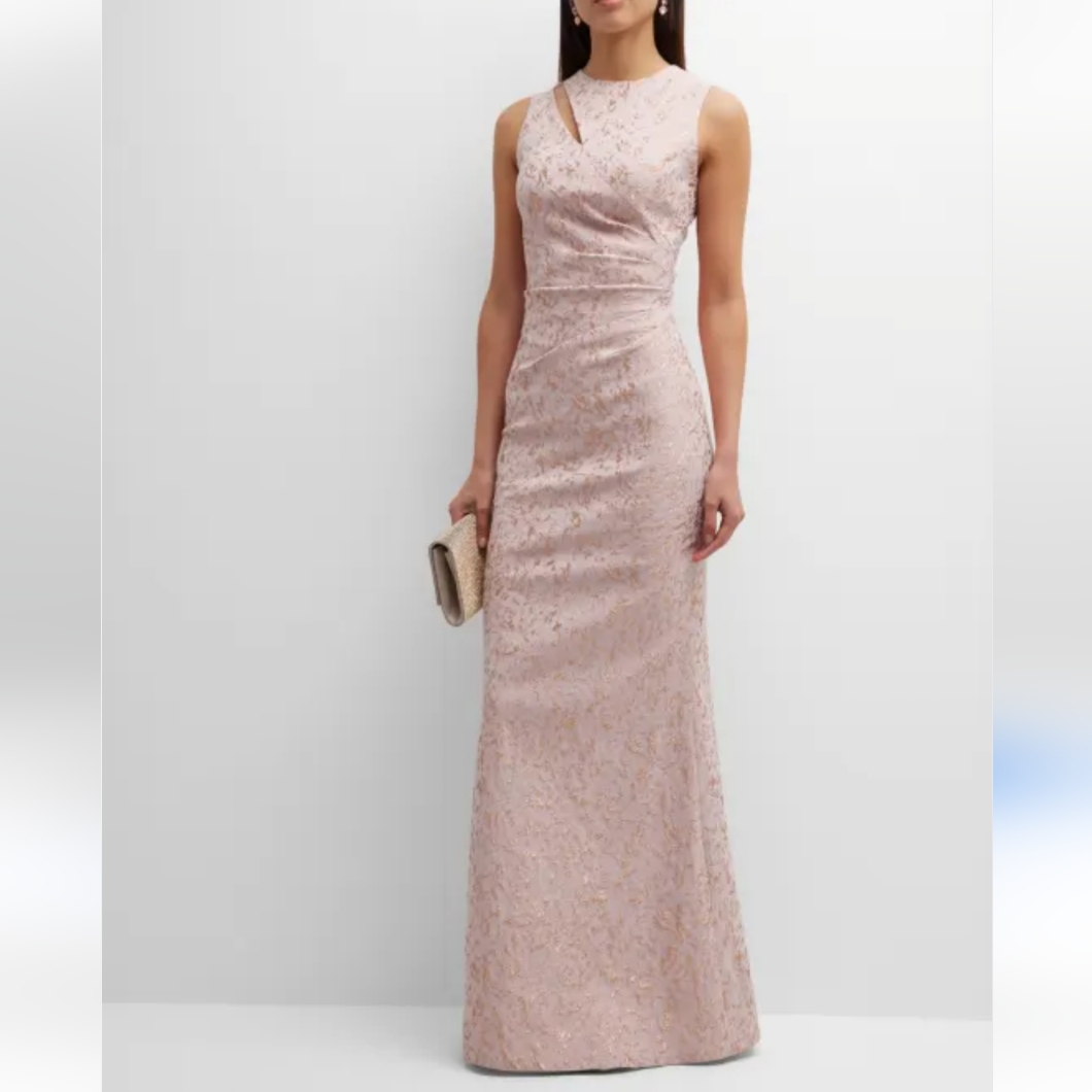 Elegant Metallic Jacquard Skirt